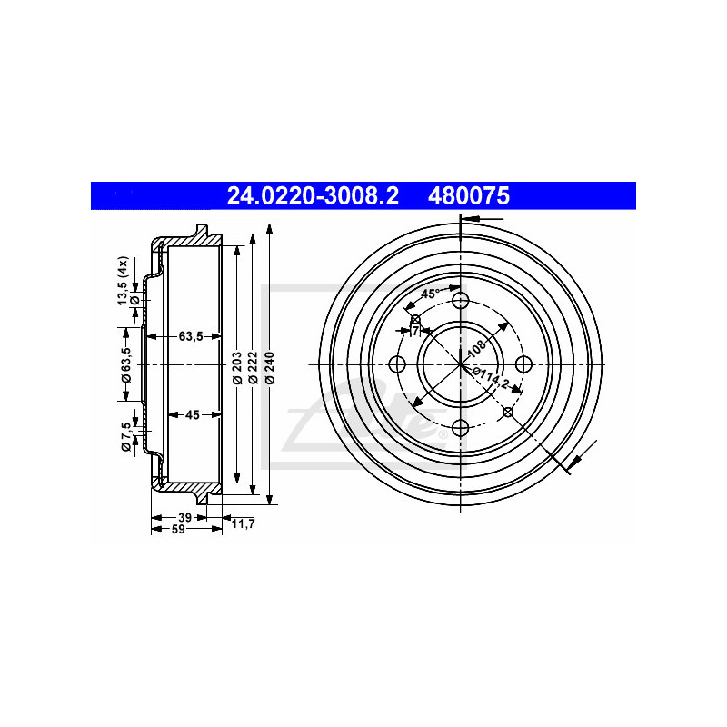 Tambour de frein ATE