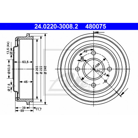 Tambour de frein ATE