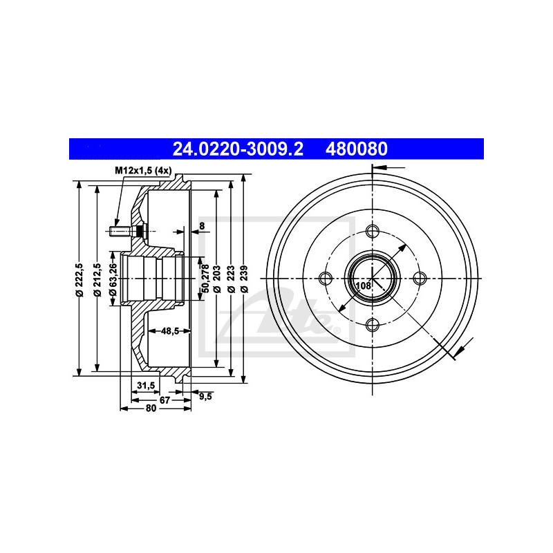 Tambour de frein ATE