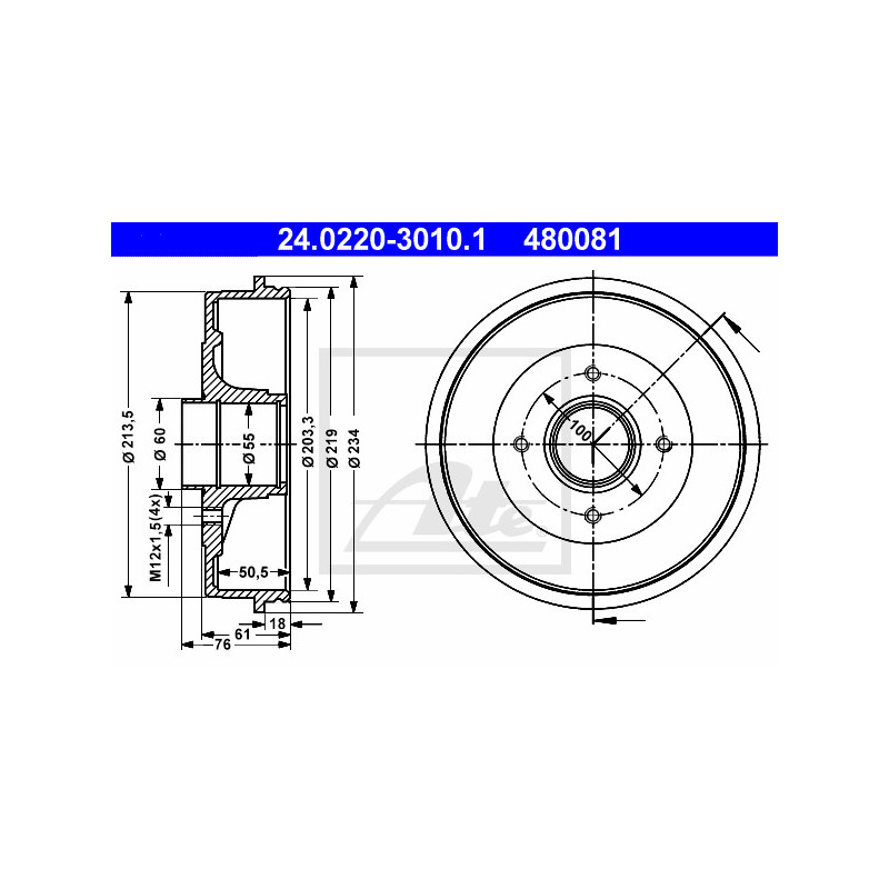 Tambour de frein ATE
