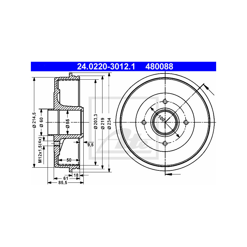 Tambour de frein ATE