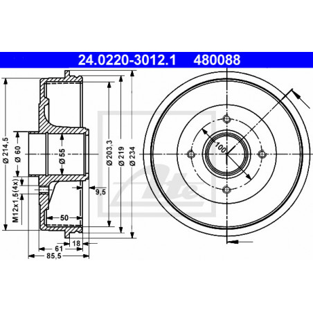 Tambour de frein ATE