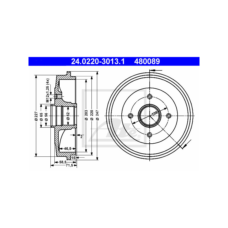 Tambour de frein ATE