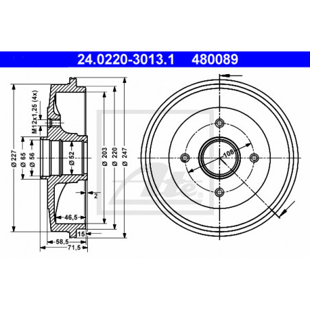 Tambour de frein ATE