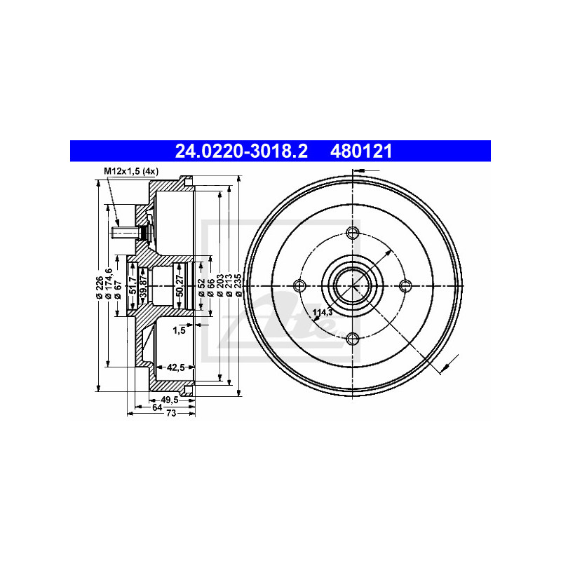 Tambour de frein ATE