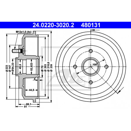 Tambour de frein ATE