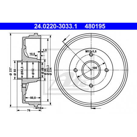 Tambour de frein ATE