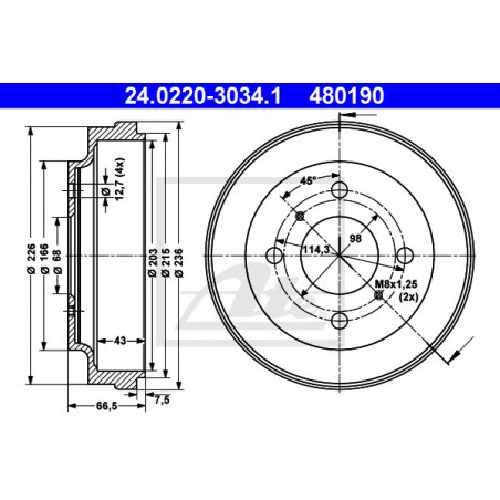 Tambour de frein ATE