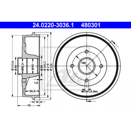Tambour de frein ATE
