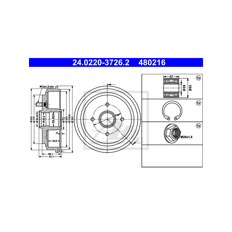 Tambour de frein ATE