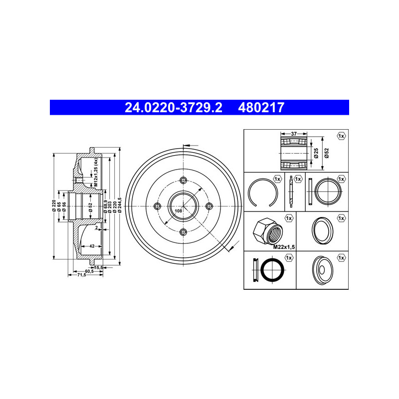 Tambour de frein ATE