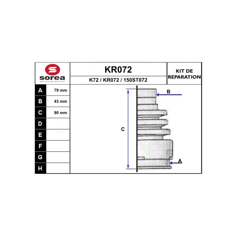 Jeu de joints-soufflets (Cardan) EAI