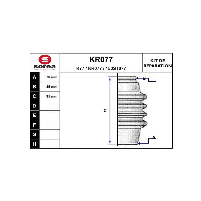 Jeu de joints-soufflets (Cardan) EAI