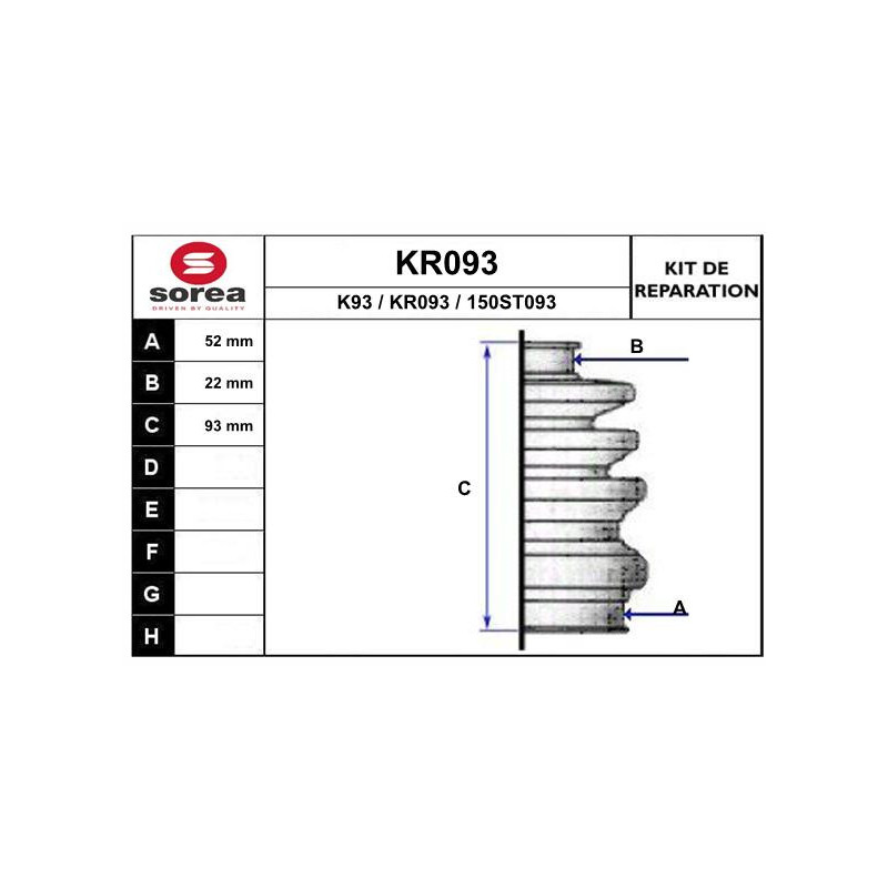 Jeu de joints-soufflets (Cardan) EAI