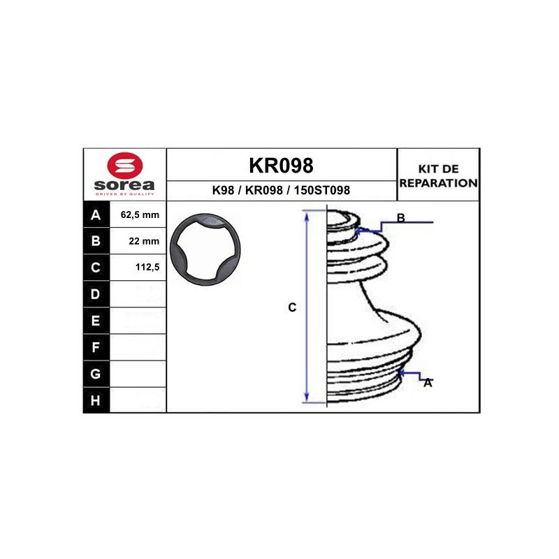 Jeu de joints-soufflets (Cardan) EAI