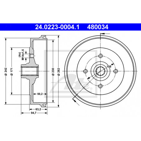 Tambour de frein ATE