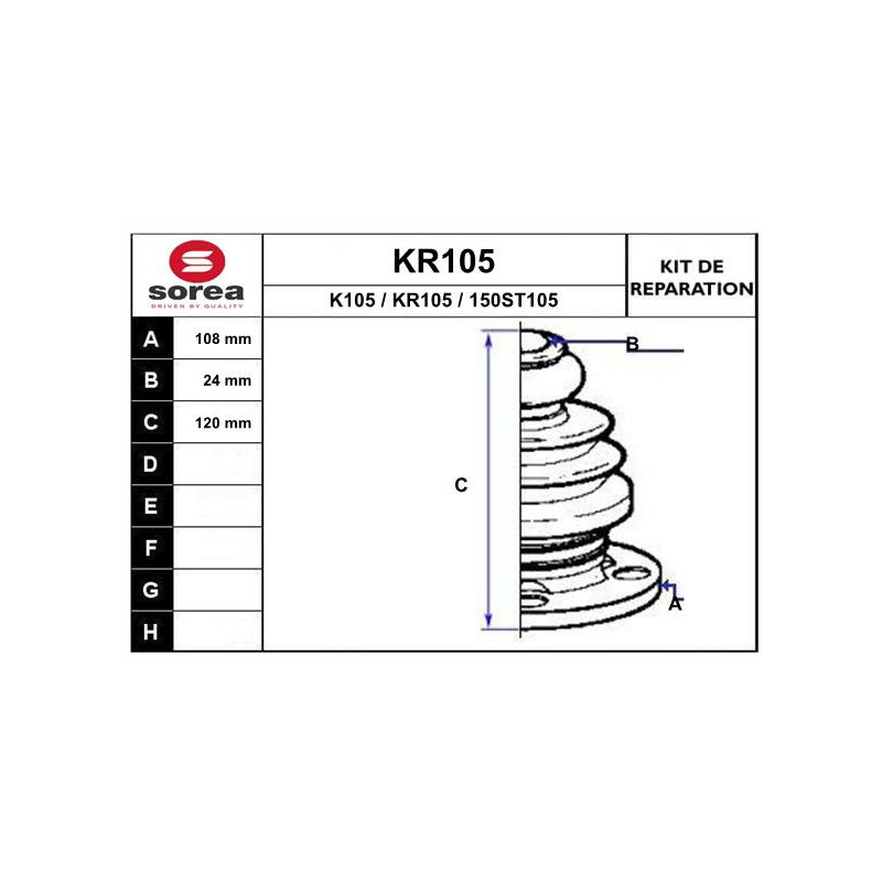 Jeu de joints-soufflets (Cardan) EAI