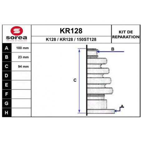 Jeu de joints-soufflets (Cardan) EAI