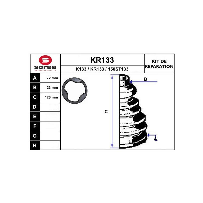 Jeu de joints-soufflets (Cardan) EAI