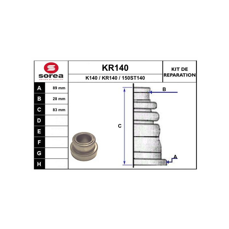 Jeu de joints-soufflets (Cardan) EAI