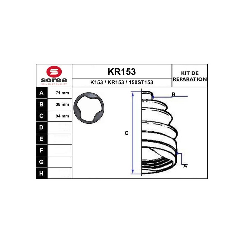 Jeu de joints-soufflets (Cardan) EAI