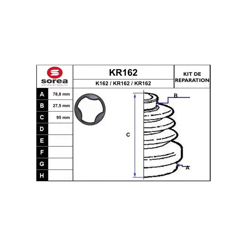 Jeu de joints-soufflets (Cardan) EAI
