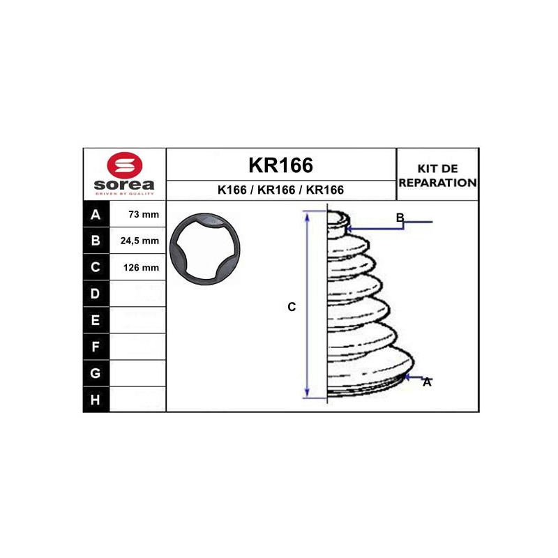 Jeu de joints-soufflets (Cardan) EAI