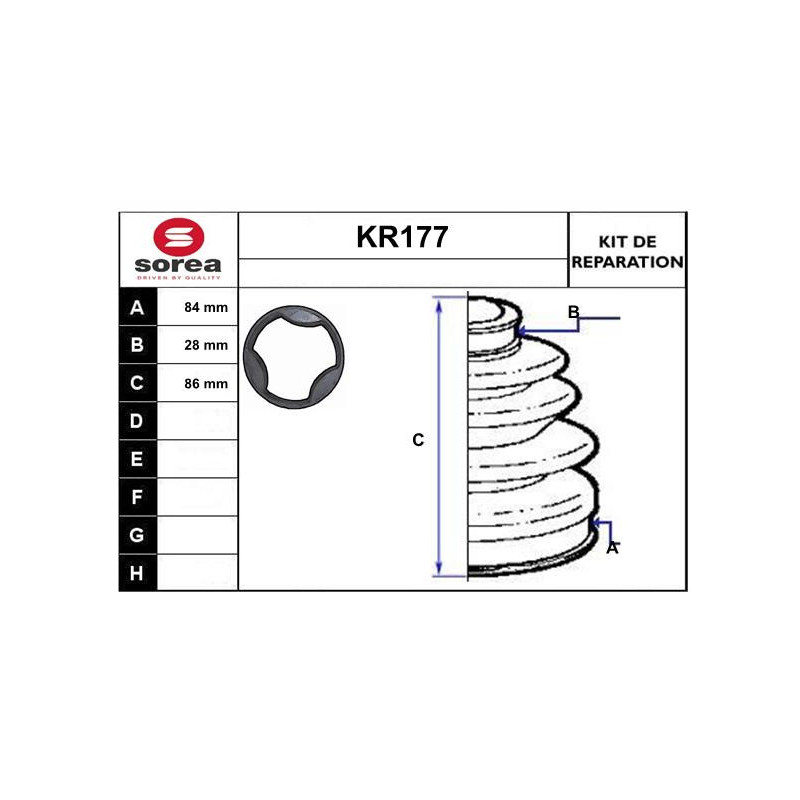 Jeu de joints-soufflets (Cardan) EAI