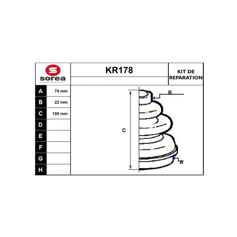Jeu de joints-soufflets (Cardan) EAI