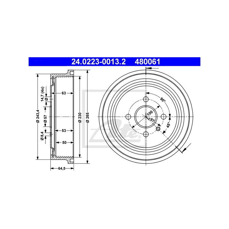 Tambour de frein ATE