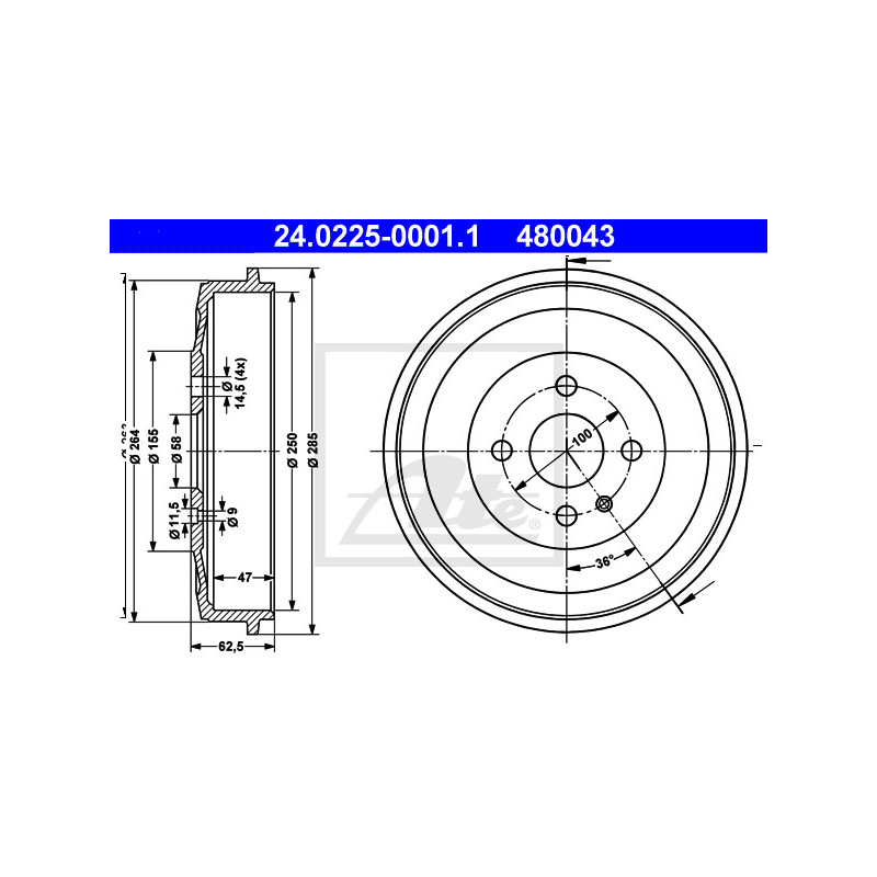 Tambour de frein ATE