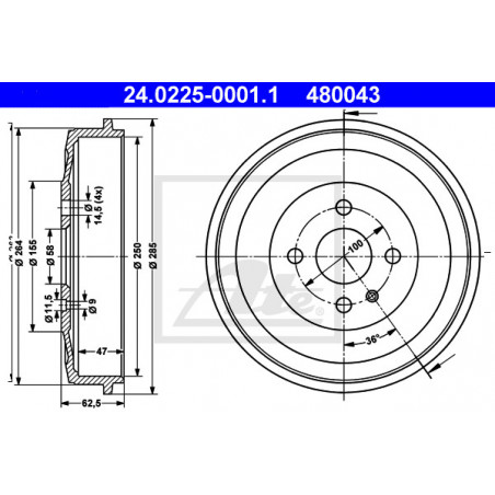 Tambour de frein ATE