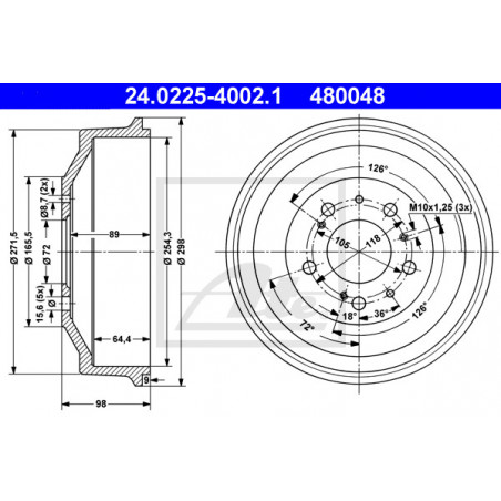 Tambour de frein ATE