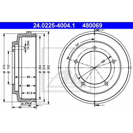 Tambour de frein ATE