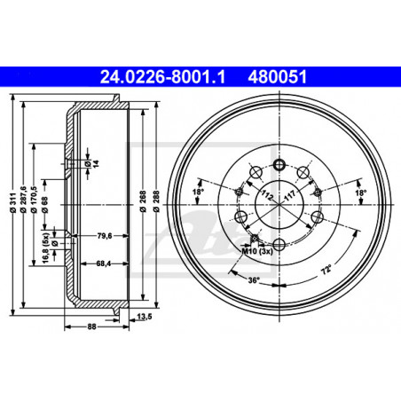 Tambour de frein ATE