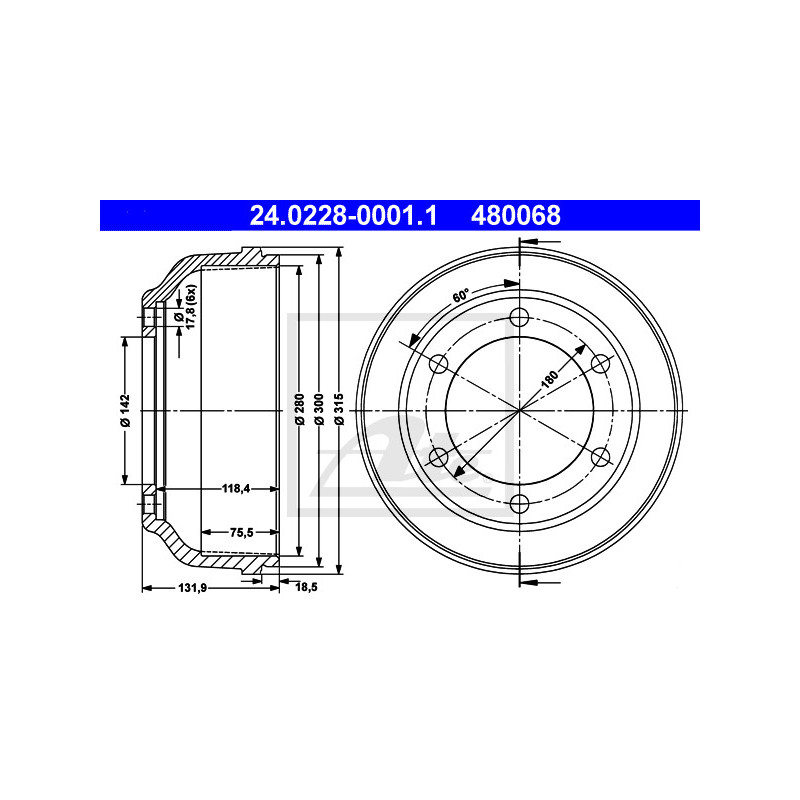 Tambour de frein ATE