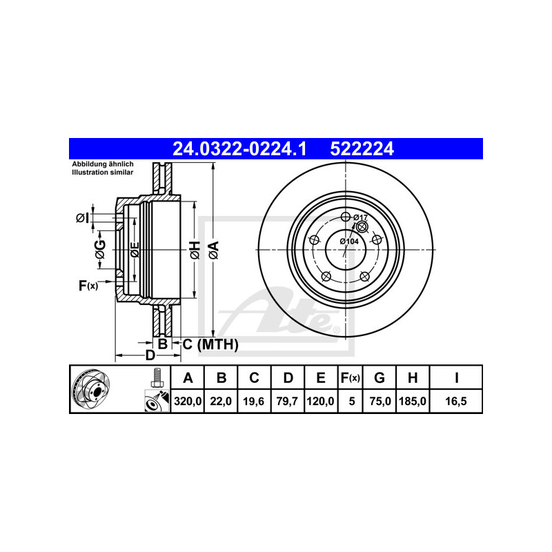 Jeu de 2 disques de frein ATE