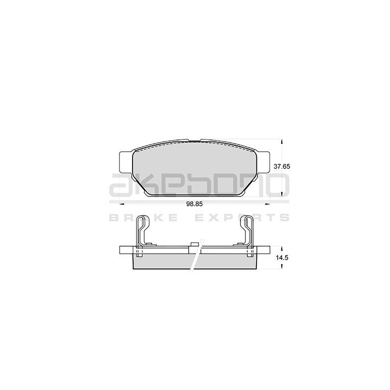 Jeu de quatre plaquettes de frein à disque AKEBONO