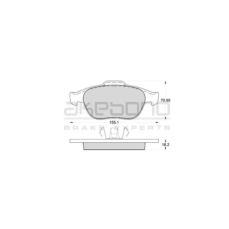 Jeu de quatre plaquettes de frein à disque AKEBONO