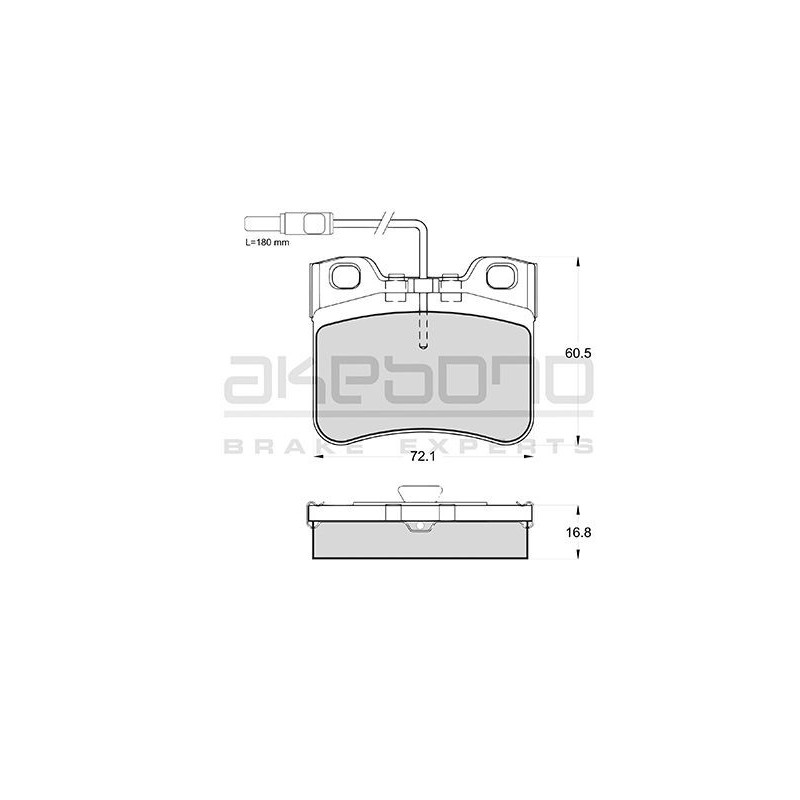 Jeu de quatre plaquettes de frein à disque AKEBONO