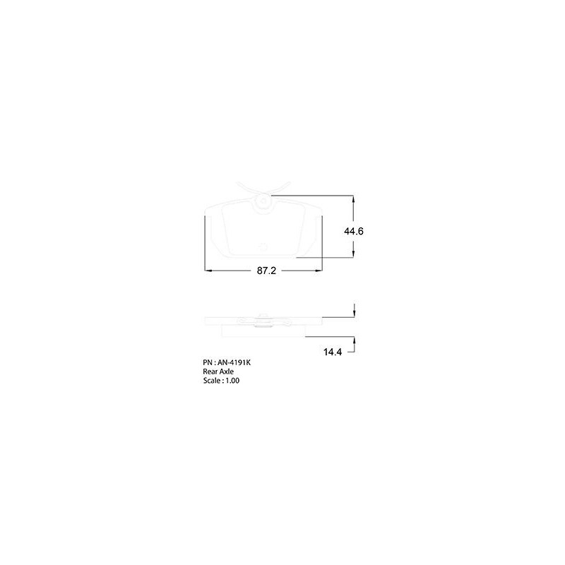 Jeu de quatre plaquettes de frein à disque AKEBONO