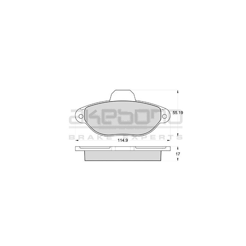 Jeu de quatre plaquettes de frein à disque AKEBONO
