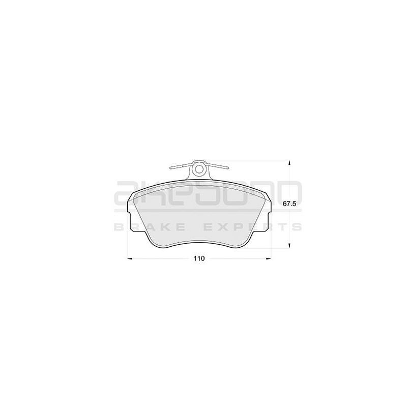 Jeu de quatre plaquettes de frein à disque AKEBONO