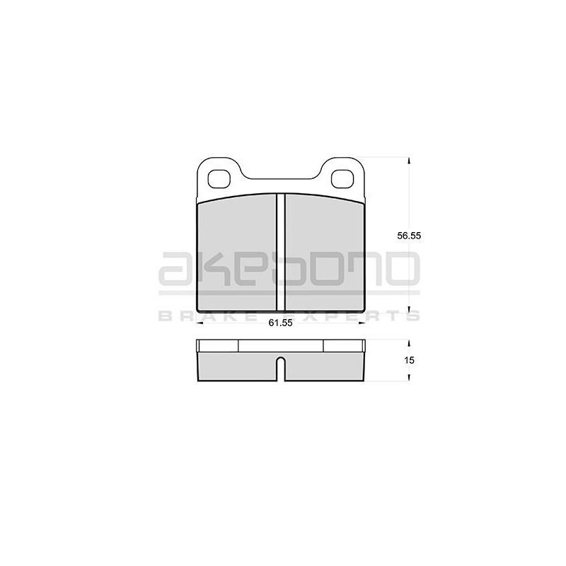 Jeu de quatre plaquettes de frein à disque AKEBONO