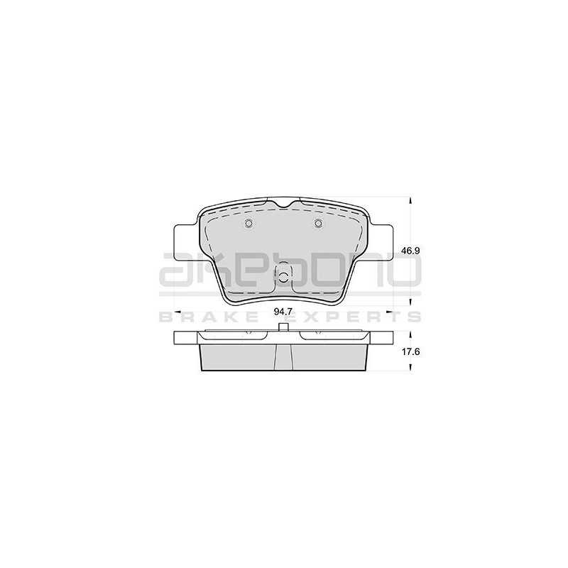 Jeu de quatre plaquettes de frein à disque AKEBONO