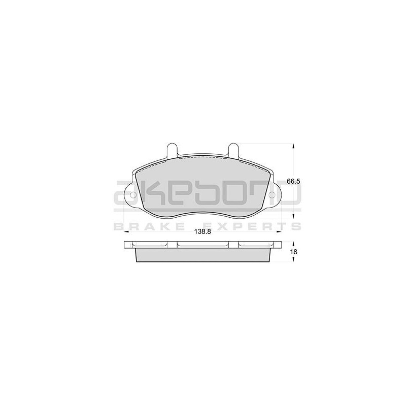 Jeu de quatre plaquettes de frein à disque AKEBONO