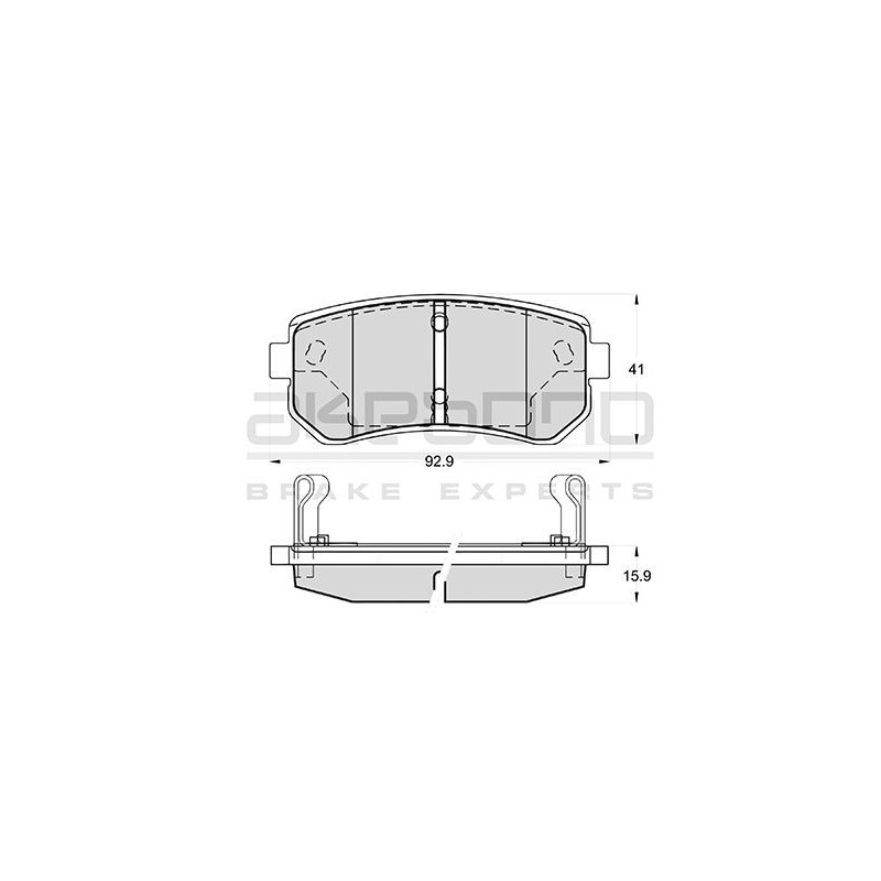 Jeu de quatre plaquettes de frein à disque AKEBONO