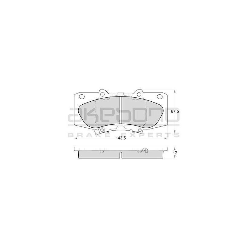 Jeu de quatre plaquettes de frein à disque AKEBONO