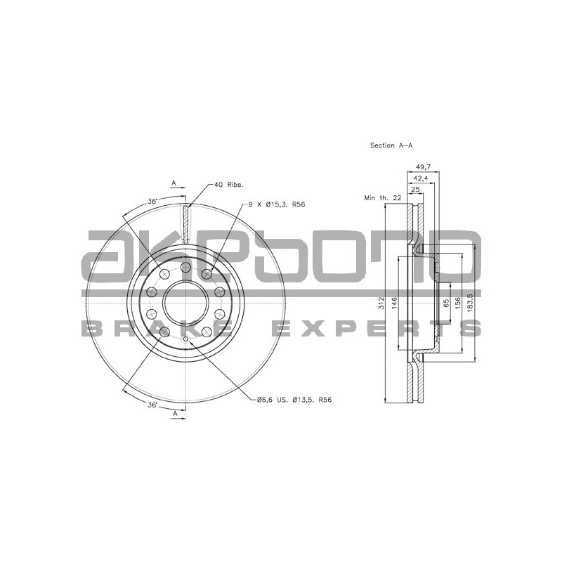 Disque de frein à l'unité AKEBONO