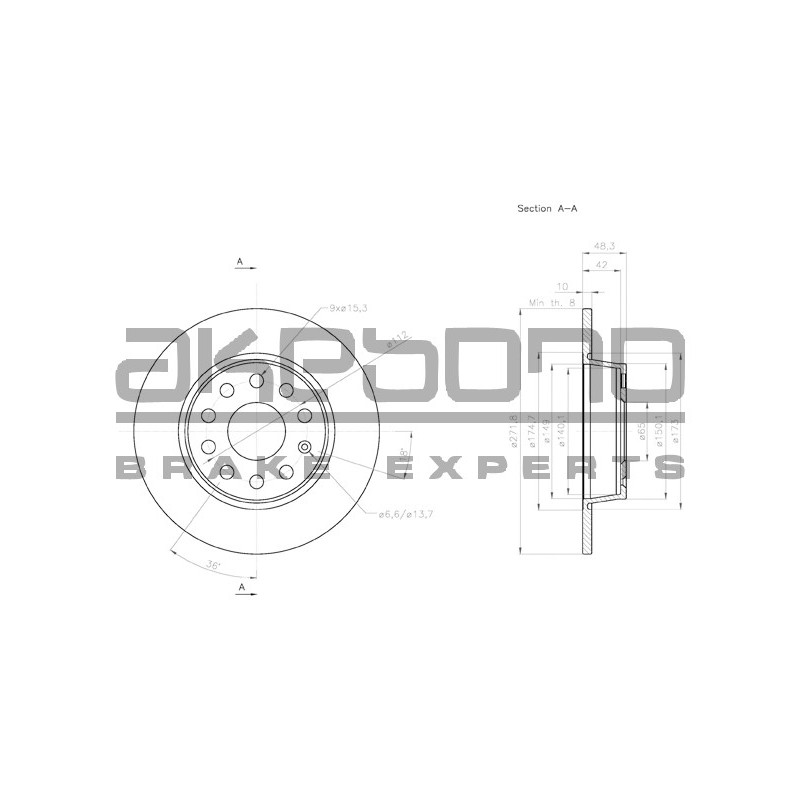 Disque de frein à l'unité AKEBONO